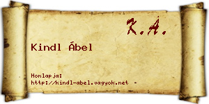 Kindl Ábel névjegykártya