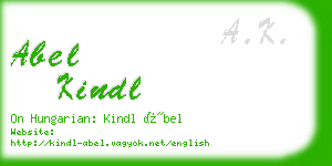 abel kindl business card